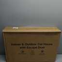 Heated Cat House for Outside, Waterproof Awning & Escape Door Heated Cat Houses for Indoor/Outdoor Cats in Winter, Elevated & Insulated Outdoor Cat Shelter for Feral Cat(Green, 25.2"x16.5"x13")