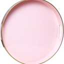 Spsyrine Round Pink Decorative Tray, 13" Plastic Serving Table Tray with Handles for Breakfast, Ottoman, Coffee Table, Bathroom, Kitchen, Living Room