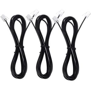 Telephone landline Extension Cord Cable Cord with Standard RJ-11 6P4C Plug (3Ft-3Pack, Black)