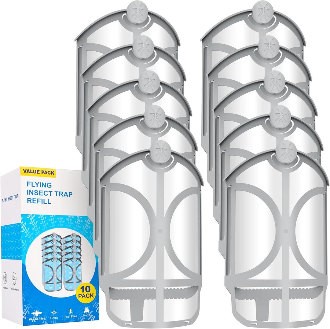 10 Pack Flying Trap Refills Compatible with zzevo Flying Insect Trap Refill, Insect Replacement Kit for M364 M364A and Max Fully Compatible Size (10 Pcs Refill) (10)