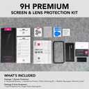 2 x UARMOR Glass 3 Pack Clear Screen Protector & 1 Pack Camera Lens Protector for [ iPhone 15 Pro Max ] 9H Tempered Glass with Easy Installation Kits (3+1 Pack)