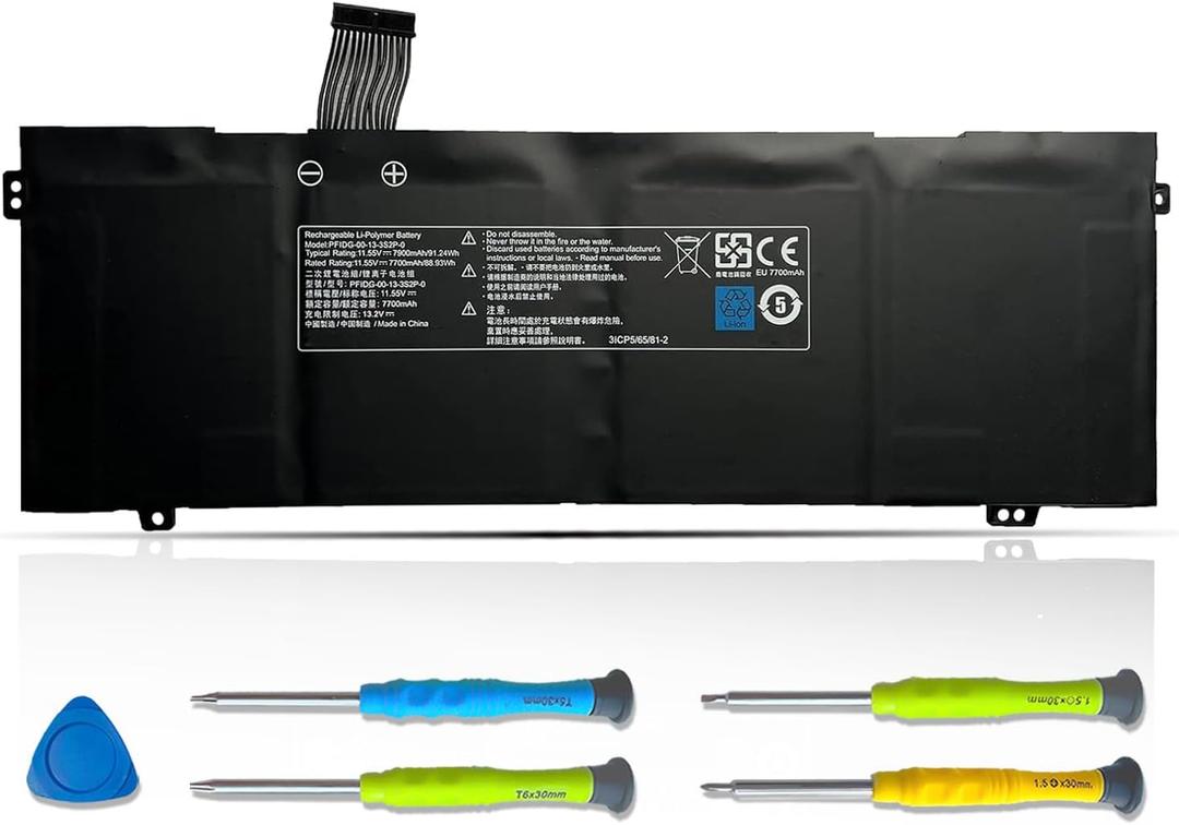 ASODI PFIDG-00-13-3S2P-0 91.24Wh Laptop Battery Compatible with Eluktronics MAX-17,Schenker S1 Plus VIA 15 Mechrevo Code 01 Umi Air2 Medion Erazer Beast X10 X20 X25 Tuxedo Pulse 15 11.55V