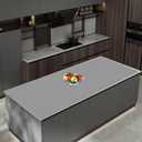 47.3''x23.6''(120cmx60cm) Extra Large Silicone Mat for Kitchen Counter, Heat Resistant Countertop Protector, Non-Slip Waterproof Kitchen Island Mat, Easy to Clean, Light Gray