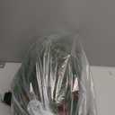 Outdoor Christmas Tree Frosted Urn Filler, Pre-lit Artificial Xmas Tree with LED Lights, 18 Inch Small Christmas Tree with Cones & Red Berries (1ft 6in, Green & Warm Light)