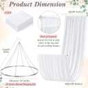 Breling 5ft x 10ft 6 Panels 24 Inches Wedding Ceiling Drapes Hanging Kit with Drapery- Ceiling Hoop with Curtains White Wedding Chiffon Fabric, for Weddings Bedroom Parties, 18.1"W x 18.1"L