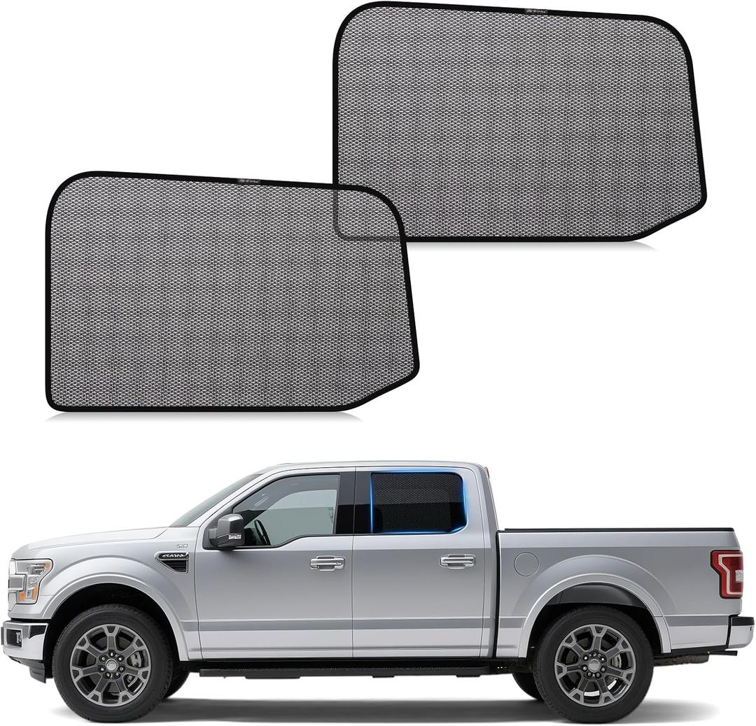 ZATOOTO Car Window Shades Ford F-150 2016-2024 for Rear Window | Car Window Covers for Baby & Pets | Blocks 99% UV Rays & Glare | Breathable Privacy Screen for Camping, Napping, Travel