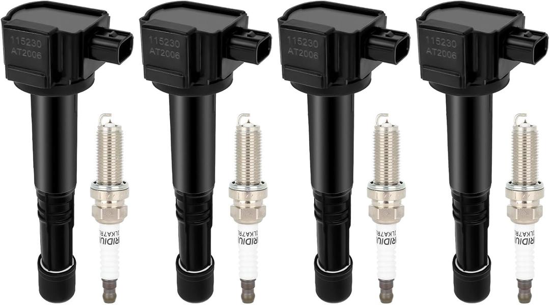 ECCPP UF712 4 ignition coils with 4 iridium Spark Plugs for Honda for Accord 2013-2017, CR-V CRV 2015-2019 & for Acura TLX 2015-2020, ILX 2016-2020 L4 2.4L 2305205A2A01 C1832 30520-5A2-A01