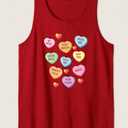 Valentine's Day Heart Candy Design for Men Woman & Kids Tank Top, Red, Size M
