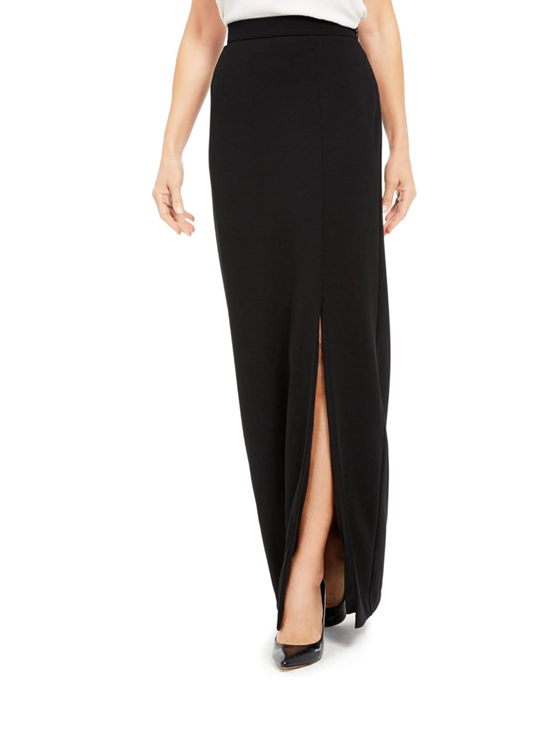 Adrianna Papell Womens Slit Long Pencil Skirt Black, Size: 2