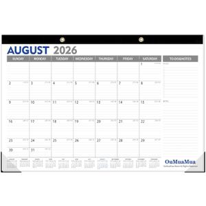 OuMuaMua Large Desk Calendar 2026-2027, Jun 2026-Dec 2027, Jumbo 20" x 30", 30"x20"