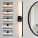 Black Bathroom Vanity Light 30 Inch 360 Rotatable 18W Dimmable 5CCT LED Black Bathroom Light Fixture Over Mirror Modern Vanity Lights for Bathroom Mirror Bedroom Wall Sconce Lighting