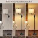 Floor Lamp for Living Room, Color Temperature 350° Adjustable Swing Arm Lamp Vintage Standing Lamp Traditional Farmhouse Standing Lamp Tall Lamp for Bedroom Office Home Nursery Study Room Hotel