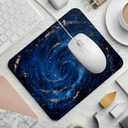 Small Mouse Pad Blue Starry Space Spiral Desk Pad, Comfortable Mouse Mat with Non-Slip Rubber Base, 8.3" x 9.8" Mousepad for Computer, Laptop, Game, Office & Home