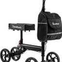 Knee Scooter Steerable Knee Walker Deluxe Medical Scooter for Foot Injuries Adult Compact Crutches Black