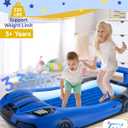 CHERIMOR Inflatable Toddler Travel Bed with Safety Bumpers & 2 Mins Auto Inflation Pump, Portable Toddler Kids Air Mattress with Carry Bag for Home Grandma's Sleepovers Travel Camping, 330lbs Support