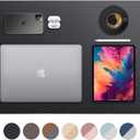 Vine Creations Leather Desk Mat 24" x 17", Desk Protector, PU Leather Desk Pad, Small Desk Pad Mat, Desk Blotter, Desk Pads on Top of Desks, Small Desk Mat for Home or Office (Black)