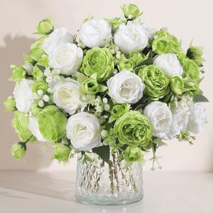 Luyue 8 Packs Peonies Artificial Flowers Faux Peony Bouquet Fake Peonies Flower for Vase Silk Peony Floral Arrangements for Table Centerpiece Wedding Decoration Indoor Home Decor