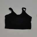 Lemedy Women Sports Bra Longline Crop Tank Top Padded Workout Running Yoga (X-Large, Black)