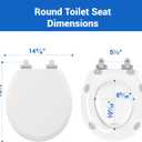 Pro Wood Toilet Seat Round, White, Magnetic Quick-Release Easy-Clean and Change, HushMotion Slow Close, StainShield High-Gloss Finish, Arch-Tite Never Loosens, Adjustable Fit, Secure Grip