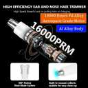 Acavado Nose Hair Trimmer for Men Women, Painless USB Rechargeable Nose Trimmer for Men, Eyebrow & Facial Hair Trimmer Dual Edge Blades for Smoother Cutting with IPX7 Waterproof, White