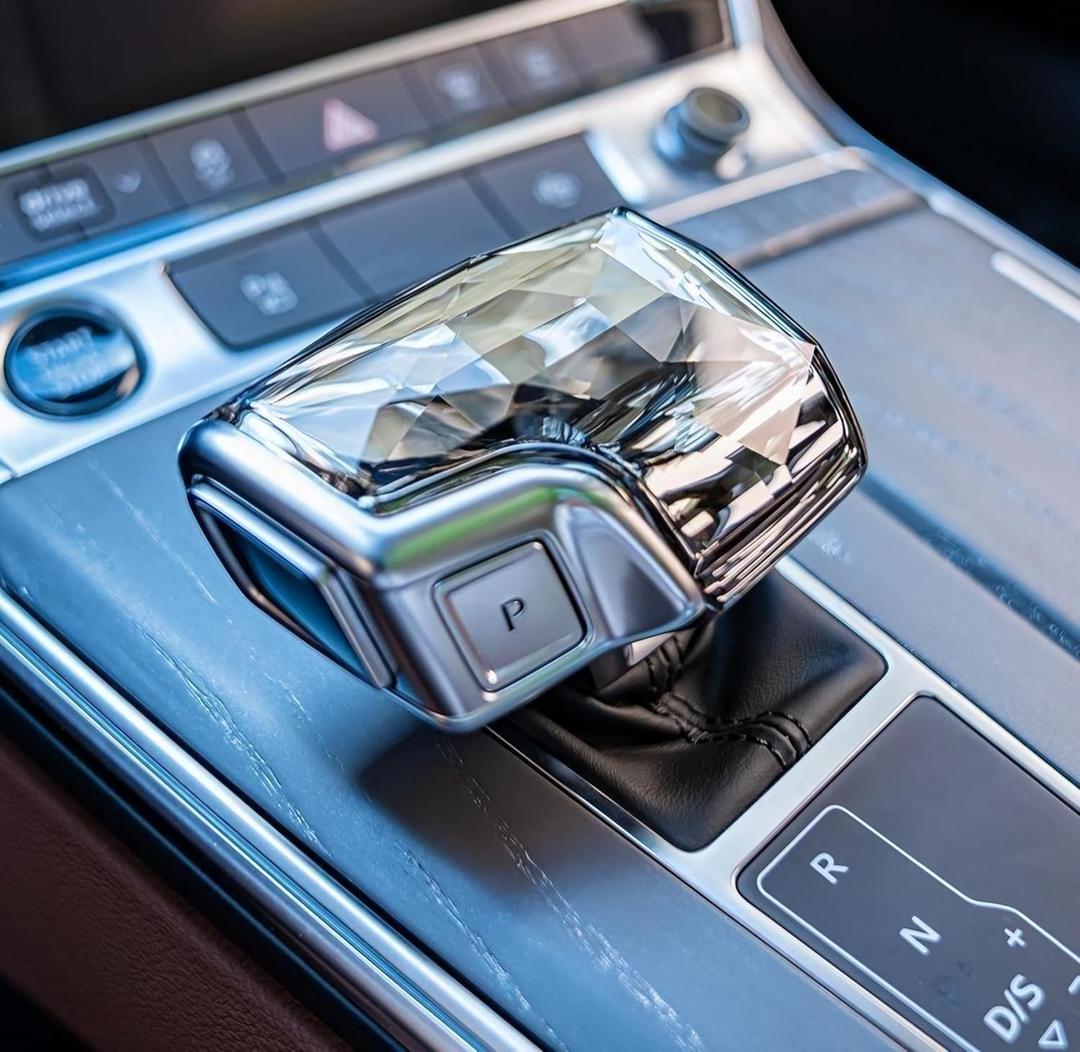 Egreat Crystal Shift Knob Cover Compatible with Audi A6/A7/A8/SQ8/RS6/RS7/S8 Models, Manual Lever Gear Knob Replacement Interior Accesseries Luxury Atmosphere