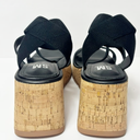SM New York Style Violet Wedge Black Brown Sandals Size 8.5