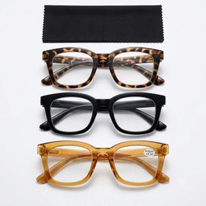 3 Pack Square and Oversized Blue Light Blocking Glasses Cute and Stylish Frames for Men and Women Fashion Eyeglasses