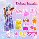 Baljinder 2025 Advent Calendar with Doll, 12 Surprise Accessories Including Clothing Glasses Hand Bags & High Heels, Kids Advent Calendar for Girls Ages 4-7, Holiday Party Birthday