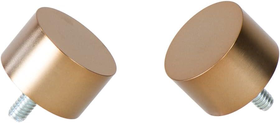 Ivilon End Cap Finials for Curtain Rods of 7/8 and 1 Inch Diameter Color Warm Gold