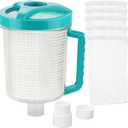 Leaf Canister Catcher In-line Leaf Canister for Pool & Spa, With Mesh Basket & 5 Skimmer Socks, For Suction Manual & Automatic Pool Cleaners (White)