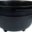 Large Halloween Black Cauldron 12.6" Plastic Witch Cauldron Candy Bowl Kettle, Pot and Bucket Trick or Treat Party Supplier Decorations, Black 