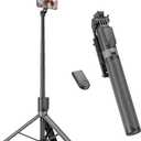 71" Phone Tripod & Selfie Stick, Portable All in One Extendable Cell Phone Tripod Stand, with Wireless Remote Control for iPhone/Samsung/Android/Camera (180cm)