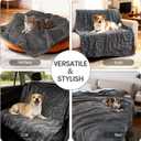 Waterproof Dog Blanket for Couch  Double Sided Washable Cat Puppy Blanket, Durable Furniture Protector for Dogs and Cats, Grey L(6050)"