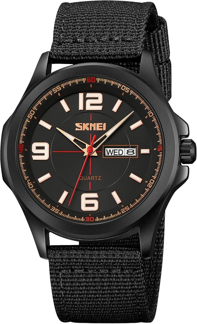 SKMEI Men's Digital Sports Watch 50m Waterproof LED Military Multifunction Smart Watch Stopwatch Countdown Auto Date Alarm (All-Black)