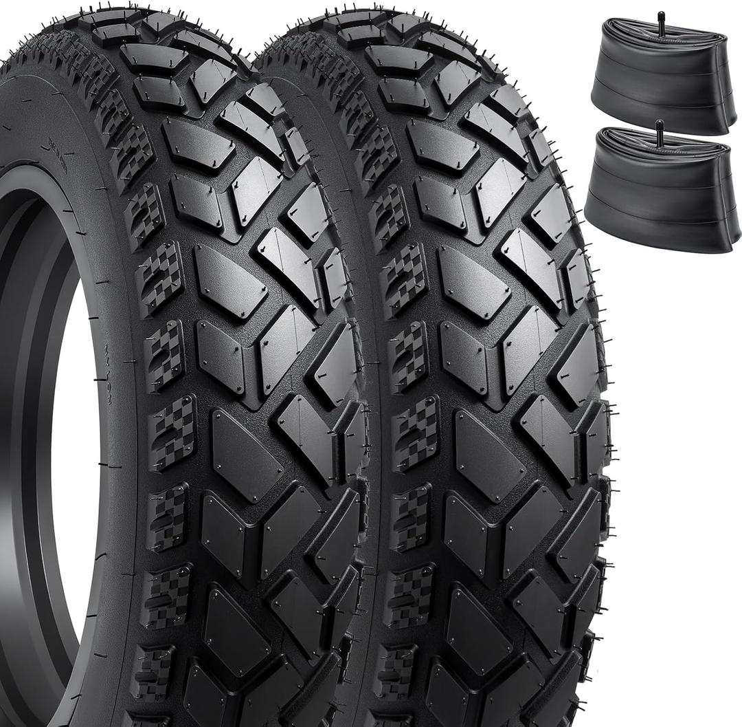2-PCS 26" Heavy Duty Fat E-Bike Tires 26 x 4.0/102-559 and 2-PCS 26"x4.0" Bike Tubes Scharder Valve Compatible with 26x4.0 26x4 E-Bike All-Terrain Directional Tread Bicycle Tires and Tubes