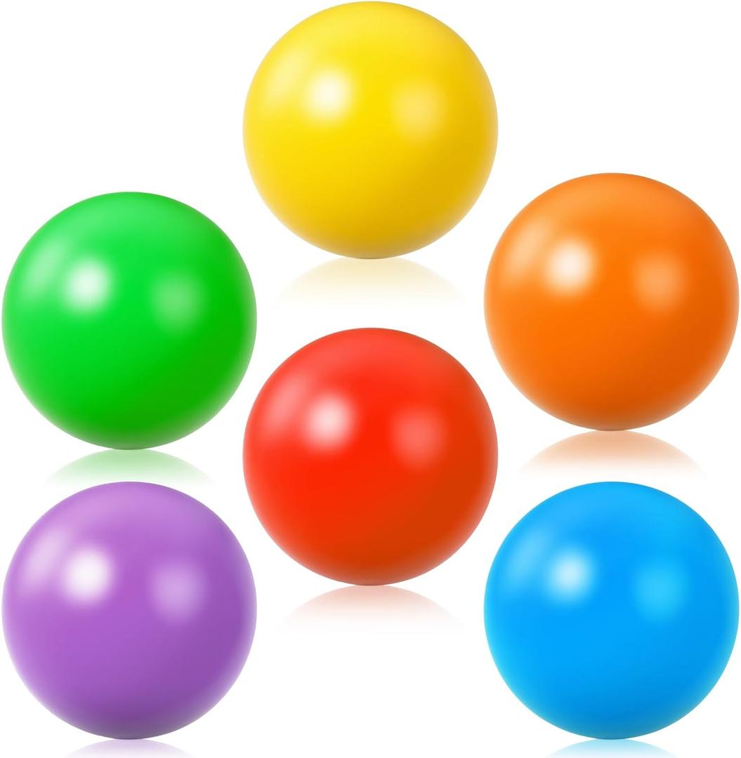 Civaner 6 Pieces Multi Colored Plastic Replacement Balls Small Bulldozer Popper Toy Balls 1.75 Inch Soft Crush Proof Air Filled Ocean Ball for Toddlers (Vibrant)