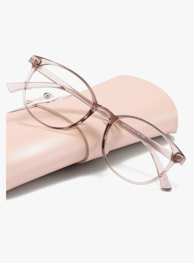 miyya Blue Light Blocking Glasses Women, Fashion Round Transparent Anti Blue Light Glasses with Anti Eyestrain & UV Glare