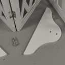 Cut-Out Design 23" Dog Gate Retractable Stair Gate Foldable Puppy Gate Indoor - Freestanding Lightweight Pet Barrier for Doorways, Stairs, Hallways (Extends to 41", White)