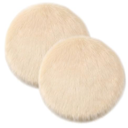 Drydiet 2 Pcs for Bed Sores and Skin Imitation Wool Medical Sheepskins with Non-Slip Back for Pain Relief and Discomfort, Wool Seat Pad, 17 in x 17 in(Circle,Beige)