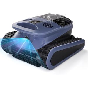 Sonar Navigation Pool Vacuum for Inground Above Ground Pools, Climb Stairs Pool Cleaner with 4 Modes, Powerful Suction, Self-Parking, Wall&Waterline Cleaning Pool Robot, Clean Up to 2150 Sq.Ft