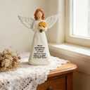 Retirement Gift for Woman, Happy Retirement Gifts for Women Teacher Nurse Friend Coworker, 7 Angel Figurine for Retirement Party Decorations (Yellow Tulip Retired Angel)