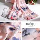 100% Mulberry Silk Oversized Womens Sun-Shielding Shawl Formal Evening Neckwear Featherlight Airy (N9-pastel Bloom Scarf69" X 21"inch)