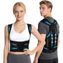 Back Brace Posture Corrector for Women and Men Upper Back Support for Neck, Shoulder & Back Pain Relief, and Better Scoliosis Hunchback Support, Comfortable Adjustable Spine Support for Office, Work and HomeBlack/Small)