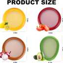 Silicone Avocado Saver - Set of 4 Reusable Storage Containers for Fridge - Ideal for Onions Lemons Tomato and Potatoes More