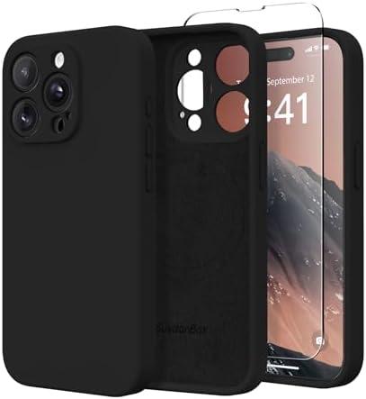 SuydanBox Magnetic for iPhone 15 Pro Max Case, Compatible with MagSafe, [Full Camera Protection][Screen Protector] Silicone Shockproof Protective Phone Case for iPhone 15 Pro Max 6.7", Black