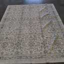 MontVoo-Vintage Area Rug 8X10 Beige for Living Room - Soft Distressed Printed Carpet for Bedroom - Non Slip, Machine Washable for Dining Room, Bedside, Office