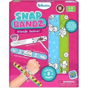Skillmatics Craft Activity - Snap Bandz, Friendship Bands, DIY Jewelry Art & Craft Activity, Mess-Free, Creative Kit, 8 Bands (8.6"), Gifts for Girls & Boys Ages 4, 5, 6, 7, 8, 9, 10