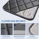 Dog Bed Mat, Soft Foam Kennel Pad Washable Pet Dog Crate Pad with Anti-Slip Bottom for Small/Medium Dogs, Black 31"x20"
