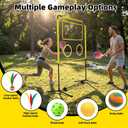 Indoor Paddle Game with Net, Portable Pickleball Set with Net for Family or Solo Fun, All in One Outdoor Sports - Badminton, Pingpong, Tennis for Lawn, Backyard, Camping, Beach