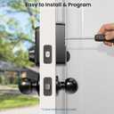 Veise Fingerprint Door Lock with 2 Knobs - Keyless Entry Door Lock with Handle, Electronic Keypad Deadbolt, Smart Front Handle Set, Auto-Locking, Waterproof, Easy Installation, Matte Black